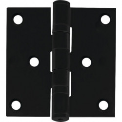 Charnière de porte inox 76x76mm DIN Gauche/Droite noir INTERSTEEL