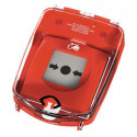 Capot de protection e-Cover avec alarme d'ouverture pour sécuriser les alarmes à bouton-poussoir, plastique rouge GFS