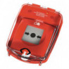 Capot de protection e-Cover avec alarme d'ouverture pour sécuriser les alarmes à bouton-poussoir, plastique rouge GFS