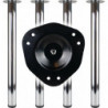 Set de pieds de table effet inox 60mm H.710mm