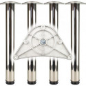 Set de pieds de table chrome poli 60mm H.870mm