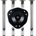 Set de pieds de table effet inox 80mm H.870mm