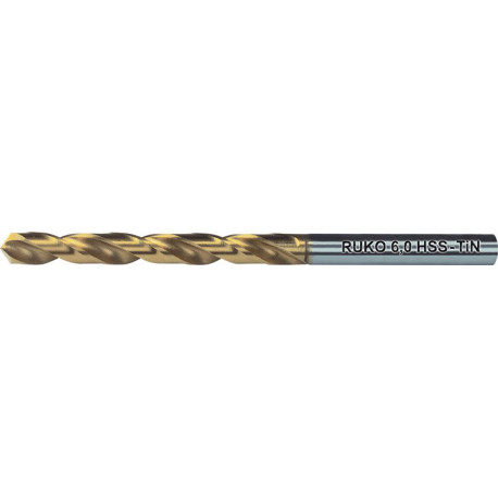 Foret hélicoïdal DIN 338 Typ N D.8mm HSS TiN Queue droite RUKO (Par 10)