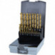 Jeu de Foret hélicoidaux DIN 338 TypN D.1-13x0.5mm HSS TiN 25 unités coffret plastique.RUKO