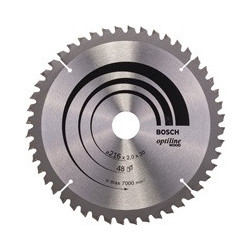 Lame pour scie circulaire Optiline Wood Ext 216mm Z.48 WZ/N Percage 30mm Larg coupe.20mm