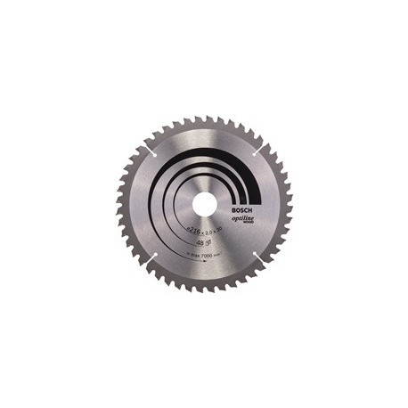 Lame pour scie circulaire Optiline Wood Ext 216mm Z.48 WZ/N Percage 30mm Larg coupe.20mm