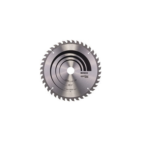 Lame pour scie circulaire Optiline Wood Ext 254mm Z.40 WZ Percage 30mm Larg coupe.2,8mm HM BOSCH