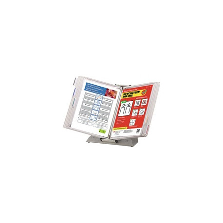 Support de table PVC blanc 10 panneaux d'affichage Support métal laqué A4 TARIFOLD