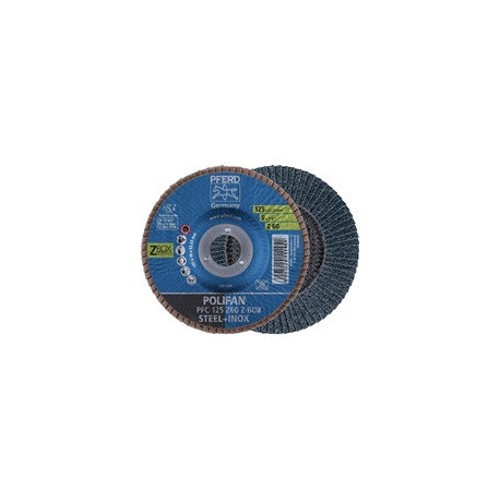 Boite 10 unités - Disque à lamelles POLIFAN Z BOX D.125mm K.Z-60 kon.INOX ZK 10er Box PFERD