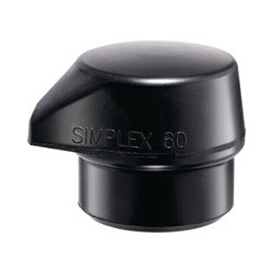 Tête de maillet à frappe amortie D. de la tête 60 mm caoutchouc noir