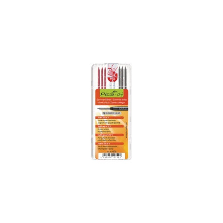Jeu de mines Pica-Dry 3x graphite 3x rouges 2x blanc Summer Heat 8 Mines