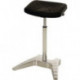 Assis debout, mousse polyuréthane intégrée, réglage de la hauteur d'assise 700-880 mm, aluminium poli avec roulettes de transport LOTZ