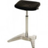 Assis debout, mousse polyuréthane intégrée, réglage de la hauteur d'assise 700-880 mm, aluminium poli avec roulettes de transport LOTZ