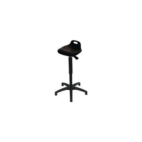 Assis debout, mousse intégrale polyuréthane, réglage de la hauteur d'assise 570-820 mm, base en plastique avec patins de sol