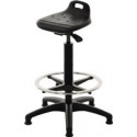 Assis debout, mousse polyuréthane intégrée, réglage de la hauteur d'assise 570-820 mm, base étoile Ku, repose-pieds et patins de sol