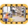 Miroir de sécurité/circulation H400xB600mm plastique jaune/noir ca.110Degrés 15m