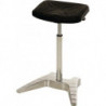 Assis debout, mousse polyuréthane intégrée, réglage de la hauteur d'assise 700-880 mm, aluminium poli avec roulettes de transport LOTZ