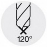 Foret à pointer CN, à queue cylindrique, angle de pointe 120°, en acier à coupe rapide à 5 % de cobalt, DIN 1835-B, surface sans revêtement, Ø h8 : 4 mm