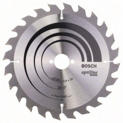 Lame pour scie circulaire Optiline Wood Ext 230mm Z.24 WZ Larg coupe.2,8mm BOSCH