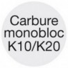 Foret à pointer CN en carbure monobloc, à queue cylindrique, 90°, surface sans revêtement, Ø h6 : 2 mm, Long. de goujure 8 mm, Long. totale 38 mm