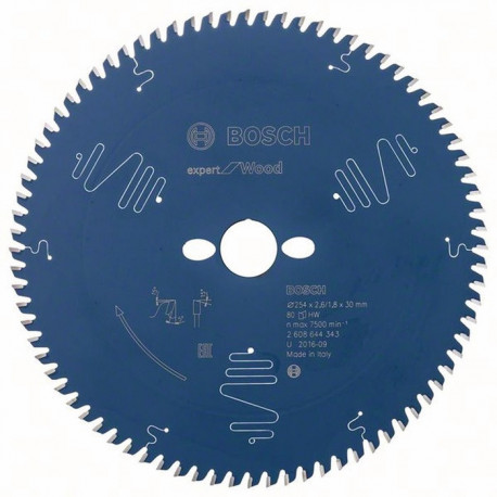 Lame pour scie circulaire Ext 254mm Z.80 WZ Percage 30mm Larg coupe.2,6mm HM BOSCH