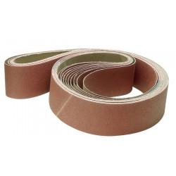 Bande abrasive L. 2000 mm l. 75 mm granulation 100 pour bois/métal corindon (Par 10)