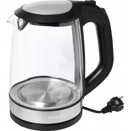 Bouilloire WK 3501 swg 2200 W noir, 2 l 1,1 kg verre, acier inoxydable LED bleu