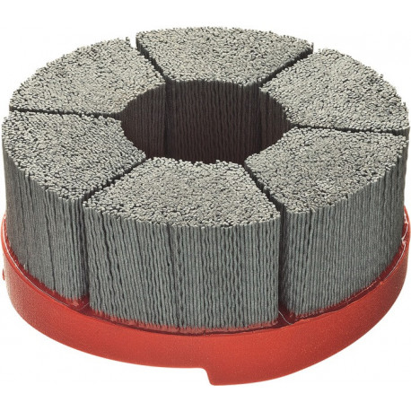 Brosse à disque HFB D.75mm Poils abrasifs Bohr.SiC Grain 80 3600min-¹ LESSMANN