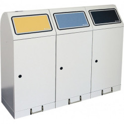 Poubelle de recyclage 70 l H1000xL400xP380mm gris clair, RAL 7035 avec support sac poubelle, avec levier à pédale STUMPF
