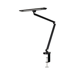 Lampe de bureau LED zircon aluminium, ABS, fer, PC noir hauteur 820 mm avec pince LED STYRO