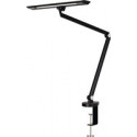 Lampe de bureau LED zircon aluminium, ABS, fer, PC noir hauteur 820 mm avec pince LED STYRO