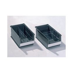 Boîtes de rangement ouvertes L160/140xl100xH75mm polyéthylène régénéré gris PE LOCKWEILER (Par 25)