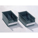 Boîtes de rangement ouvertes L160/140xl100xH75mm polyéthylène régénéré gris PE LOCKWEILER (Par 25)