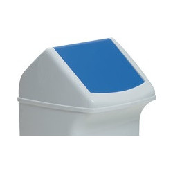Couvercle pour poubelle 40l avec trappe d insertion bleue