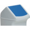 Couvercle pour poubelle 40l avec trappe d insertion bleue