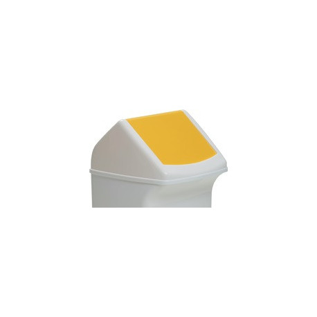 Couvercle pour poubelle 40l avec trappe d insertion jaune