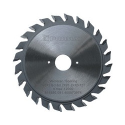 Lame p. scie circul. burinage préalable D. ext. 120 nbre. de dents 12+12 perçage 20 l. de coupe 2,8 - 3,6 mm carbure PROMAT