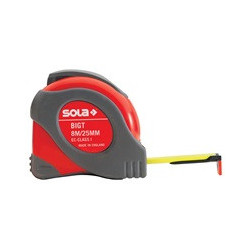 Mètre-ruban de poche Big T L.5m, l. bande19mm jaune cl. précision I avec touche stop SOLA
