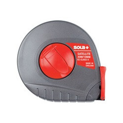 Mètre-ruban en boîtier type B L20m l10mm laqué blc Cl.de précision II Boîtier en plastique