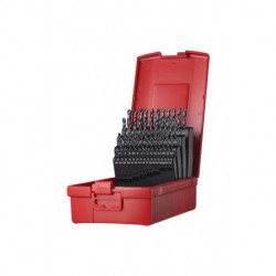 Jeu de Foret hélicoidaux A190 DIN 338 TypN D.1-6x0.1mm HSS 51 unités coffret plastique.DORMER