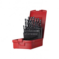 Jeu de Foret hélicoidaux A190 DIN 338 TypN D.1-13x0.5mm HSS 25 unités coffret plastique.DORMER