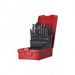 Jeu de Foret hélicoidaux A190 DIN 338 TypN D.1-13x0.5mm HSS 29 unités coffret plastique.DORMER