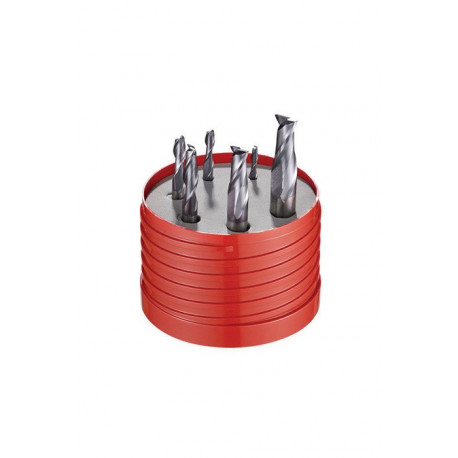 Jeu de fraises en bout Nr.922 D.3/4/5/6/8/10mm Z.2 VHM TiAlN 6tlg.Boîte ronde DORMER