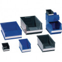 Boîtes de rangement ouvertes L160/140xl100xH75mm PE bleu LOCKWEILER (Par 25)