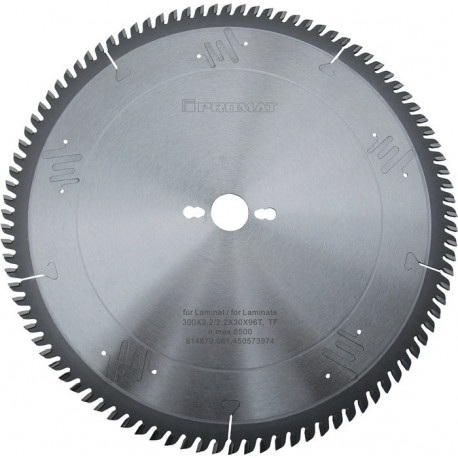 Lame p. scie circulaire de précision D. ext. 250 mm nbre. de dents 80 pos. perçage 30 mm l. de coupe 3,2 mm carbure PROMAT