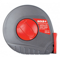 Mètre à ruban en boîtier L.30m l.10mm blanc laqué SOLA classe de précision II
