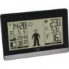 Station météo sans fil Weather Boy H97xL145xP39mm plastique noir / argent pour intérieur et extérieur La figure météo donne une recommandation de vêtements TFA