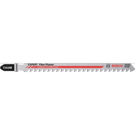 Lame de scie sauteuse Fibre Plâtre T 341 HM longueur totale 132 mm pas de dent 4,3 mm panneaux fibrociment 3 pièces