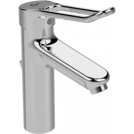 Mitigeur lavabo CERAPLUS 2 Grande avec manette étrier et bonde en métal chromé IDEAL STANDARD