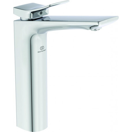 Robinet de lavabo CHECK saillie 150 mm chromé avec base rallongée ou garniture de vidage IDEAL STANDARD